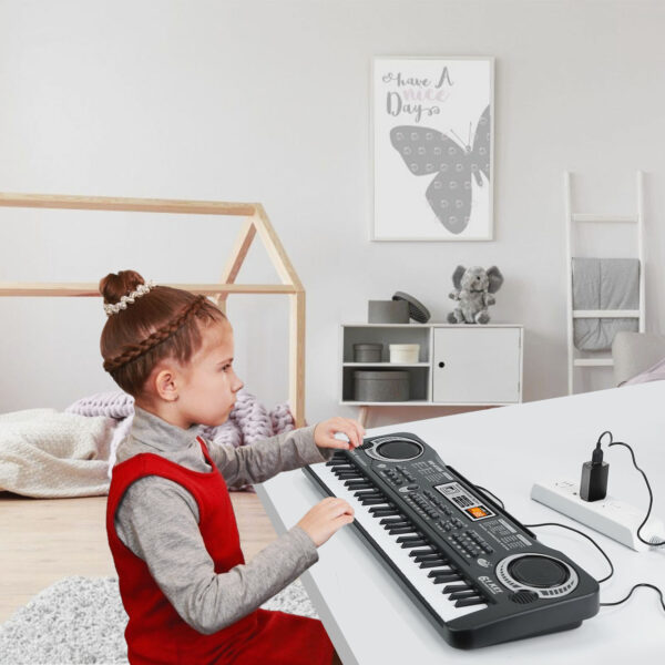 iKid 61 Keys Digital Music Electronic Keyboard Electric Piano Musical Instrument Kids Learning Keyboard With Microphone For Beginners Kids Girls Boys Adults - Image 3