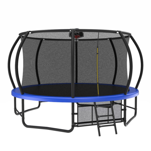 iKid 14 Foot Fenced Trampoline - Leisure Trampoline With Ladder And Rust Proof Coating Prohibited Platform Temu - Image 5