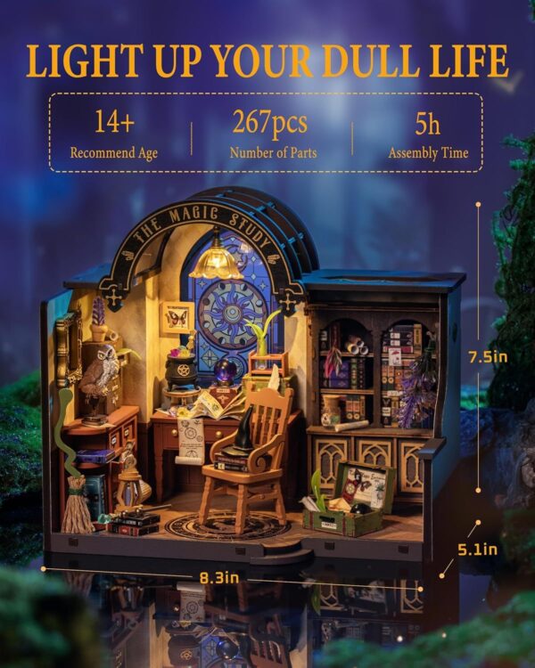 iKid Robotime Diy Miniature House Kit Magic Study Craft Model Kits - Image 3
