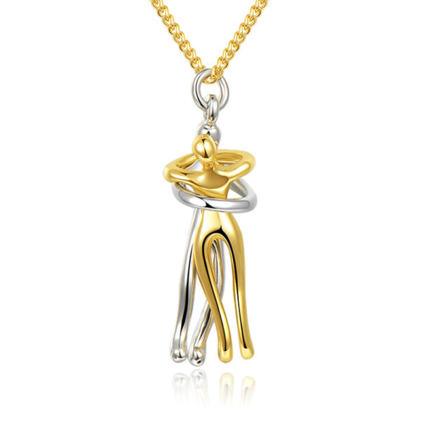 iKid Love Hug Necklace Unisex Men Women Couple Jewelry Simple Temperament Clavicle Chain Valentines Day Lover Gift - Image 6