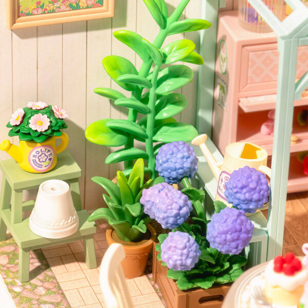 iKid Robotime Diy Miniature House Kit Dollhouse Model Building Craft Kit Birthday Creative Gifts For Adults Kids Girls Boys Blooming Tea Garden - Image 6