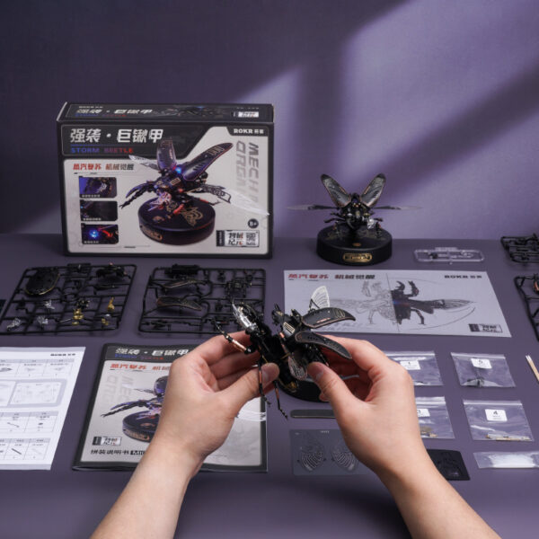 iKid Robotime Rokr Stag Beetle Metal 3D Puzzles Games Punk Style Gift For Birthday Easy Assembly Mechanical Design Diy Toys - Mi03 - Image 3