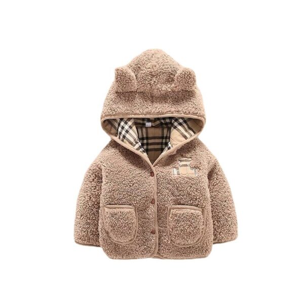 iKid Lamb Cashmere Thickened Coat Girl'S Cotton-Padded Jacket - Image 5