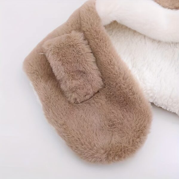 iKid Cute Deer Hat Women Plush Rabbit Ear Funny Lolita Sweet Kawaii Winter Fluffy Fleece Warm Hat Plush Winter Thickened Cute Antlers Baby Hat With Scarf For 5-10 Y Children - Image 3