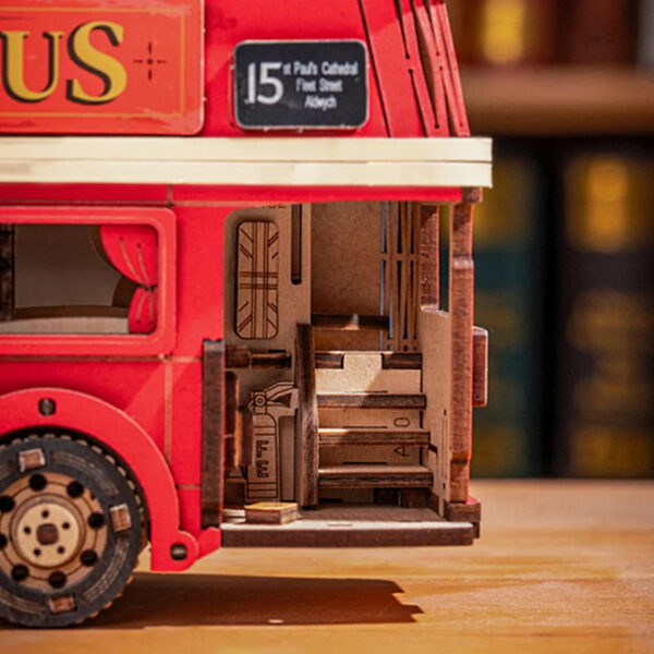 iKid Rolife London Tour Bus Car 3D Wooden Puzzle Model Toy Home Decor Xmas Gift - Image 4