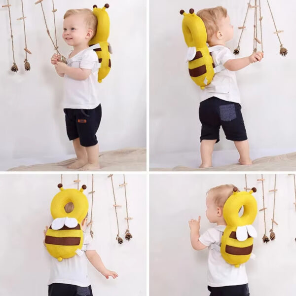 iKid Head Back Protector Baby Protect Pillow Learn Walk Headgear Prevent Injured Safety Pad Prevention Fall Cartoon Bee Kids Pillows - Image 4
