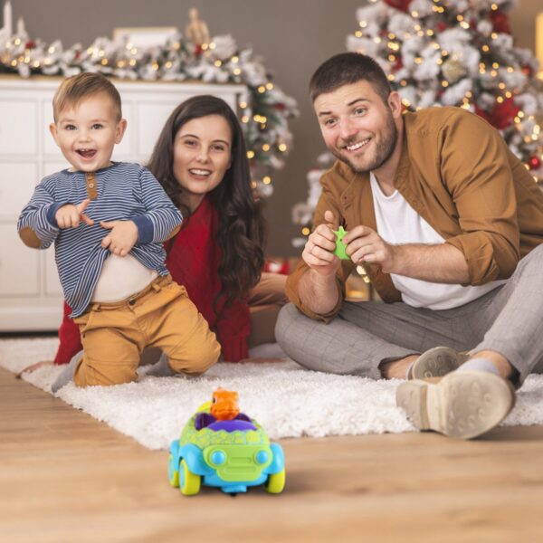 iKid 2Pack Dinosaur Remote Control Cars For Toddlers Rechargeable Rc Cars With Light Music Birthday Gift For Boys Girls Aged 3 4 5 6 Years Old Christmas New Year Gift - Image 9