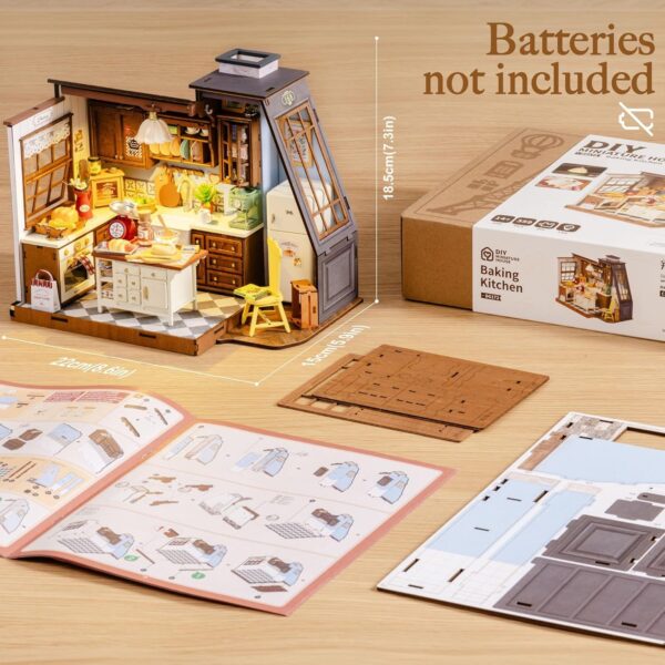 iKid Rolife Mini Dollhouse Kit - Diy 3D Puzzle Baking Kitchen &Amp; Book Nook Creative Craft For Adults Teens Miniature Model Building Unique Gift For Women - Image 2
