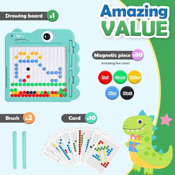 iKid Kids Magnetic Drawing Board Montessori Fine Motor Skill Learning Toy Doodle Gift - Image 4