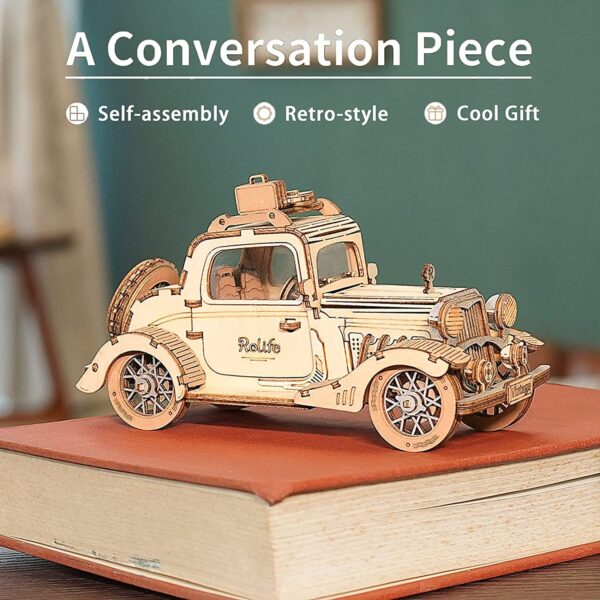 iKid Robotime Rolife Vintage Car Model 3D Wooden Puzzle Toys For Chilidren Kids