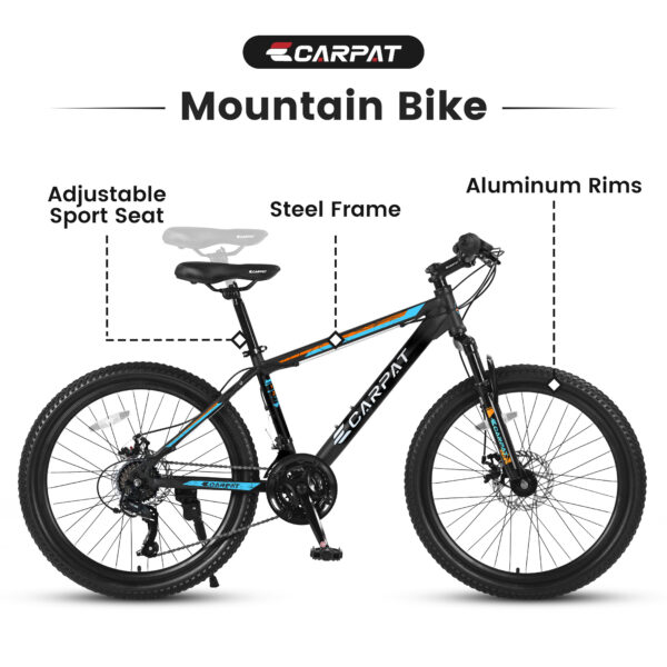 iKid S26102 26 Inch Mountain Bike Shimano 21 Speeds With Mechanical Disc Brakes High-Carbon Steel Frame Suspension Bikes Mountain Bicycle For Teenagers - Image 9