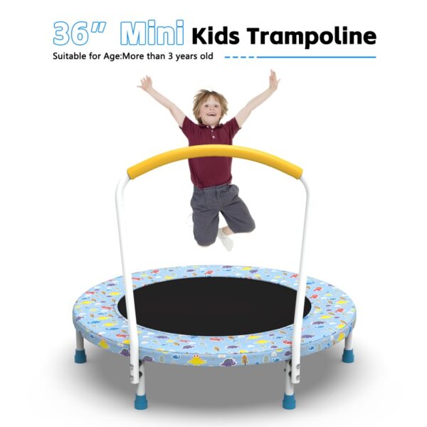 iKid 36 Inch Mini Trampoline Suitable For Children Aged 1-6 With Indoor And Outdoor Handles For Children'S Play - Image 5