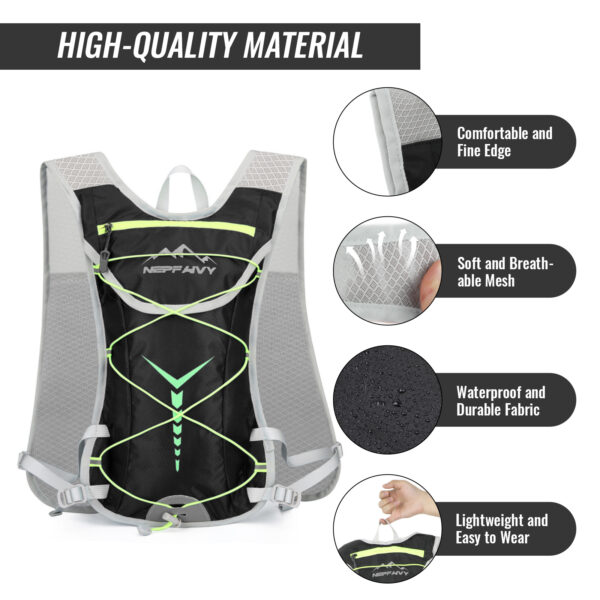 iKid Nepfaivy Running Vest Hydration Backpack - Lightweight And Reflective Running Hydration Vest With Multi-Pouches Breathable And Adjustable Running Backpacks For Outdoor Running Cycling Climbing - Image 8