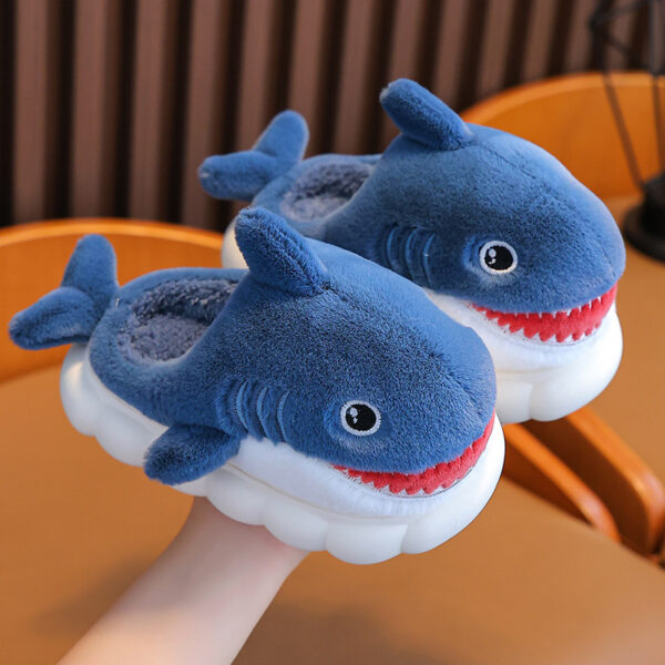 iKid Winter Children Boys And Girls Warm With Velvet Parent-Child Children Bag Heel Furry Home Baby Cotton Slippers - Image 4