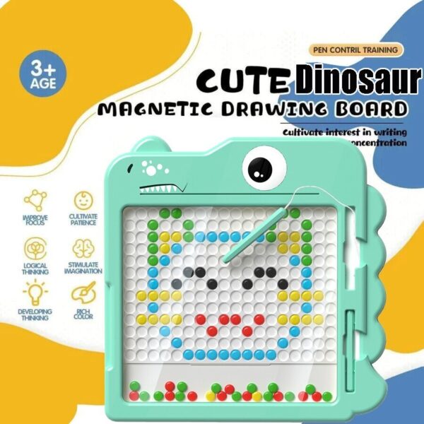 iKid Kids Magnetic Drawing Board Montessori Fine Motor Skill Learning Toy Doodle Gift - Image 3