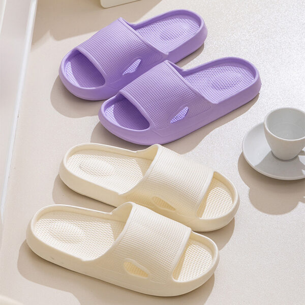iKid Solid Color Thick Bottom Home Slippers Summer Non-Slip Floor Bathroom Slipper Women Men Couples Shoes - Image 6