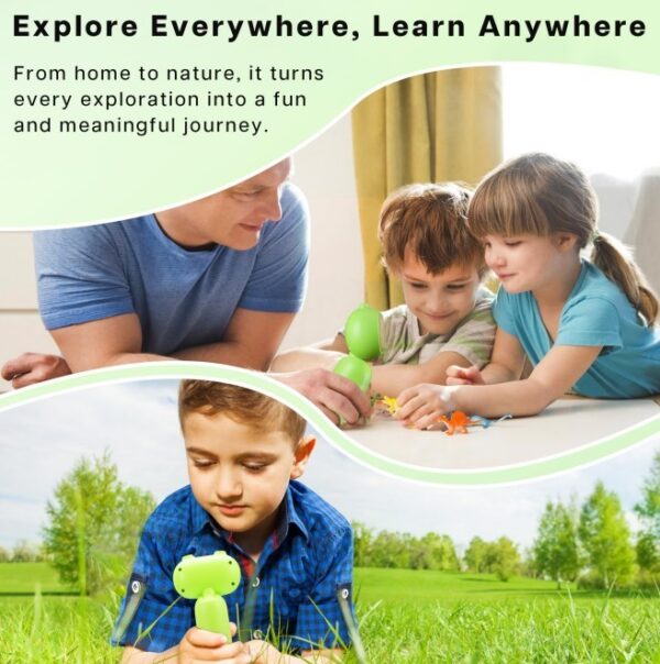 iKid Handheld Microscope For Kids 500-1000X Pocket Miniscope Educational Science Toys 2'' Ips Screen Portable Handheld Digital Microscope Gifts For Birthday Christmas Science Gift - Image 4