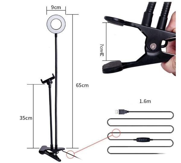 iKid Led Selfie Ring Light For Live Adjustable Makeup Light-8Cm Stand - Image 4