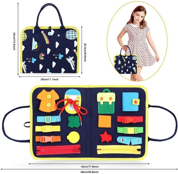 iKid New Busy Book Children'S Busy Board Dressing And Buttoning Learning Baby Early Education Preschool Sensory Learning Toy - Image 6