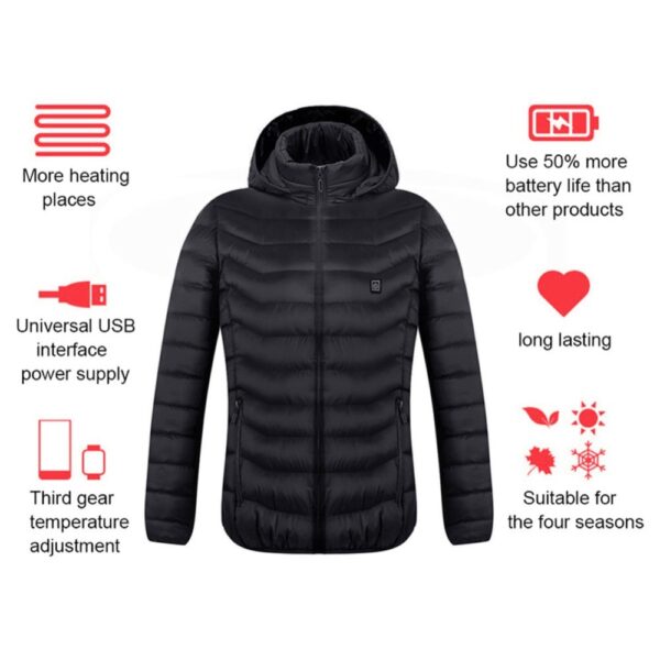 iKid New Heated Jacket Coat Usb Electric Jacket Cotton Coat Heater Thermal Clothing Heating Vest Men'S Clothes Winter - Image 5