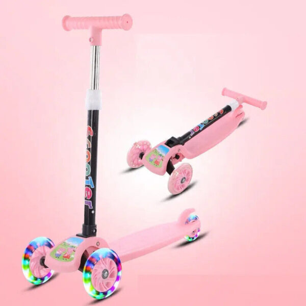 iKid Blue Kids Scooter 3 Wheels Kids Kick Push Flashing Led Light Up Adjustable - Image 3