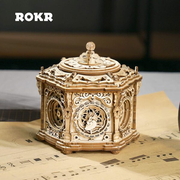 iKid Robotime Rokr Diy Mechanical Music Box Kit 3D Wooden Puzzle Box For Adults Self-Assembly Building Project - Secret Garden - Image 8