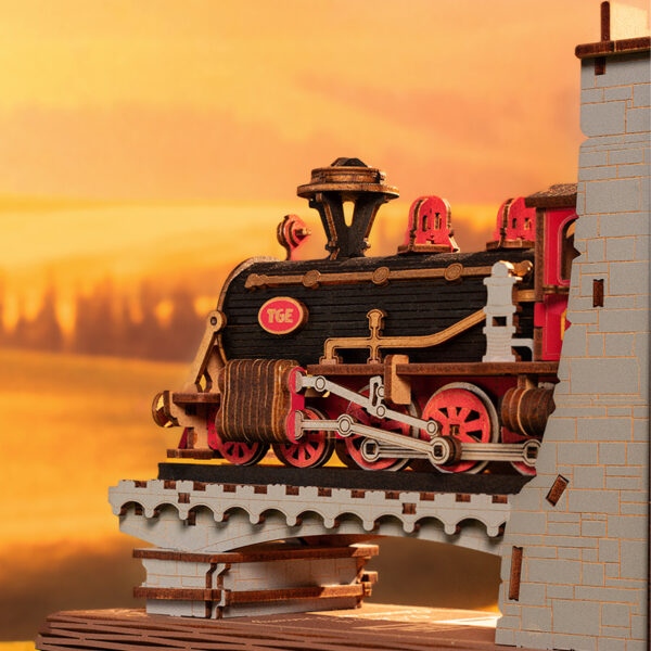 iKid Robotime Book Nook Book Ends Kits Century Train Diy Booknook 3D Wooden Puzzle Model Kit Bookend Bookshelf Decoration Gifts For Adults Kids Teens - Image 10