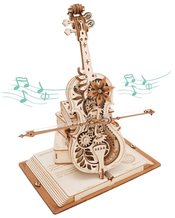 iKid Robotime Rokr Magic Cello Mechanical Music Box Moveable Stem Funny Creative Toys For Child Girls 3D Wooden Puzzle Amk63 - Image 3