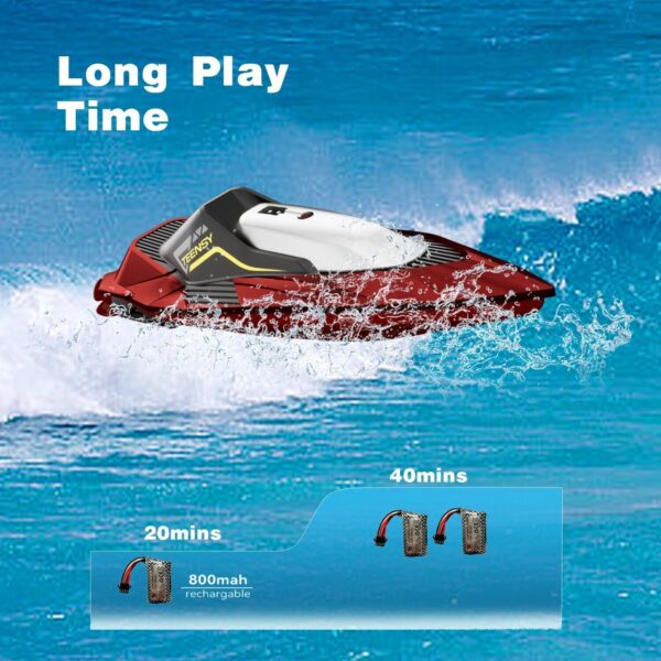 iKid 4Drc S5 Fast Rc Boat For Pools And Lakes 2.4 Ghz 20- Mph Racing Boats For Kids - Image 8