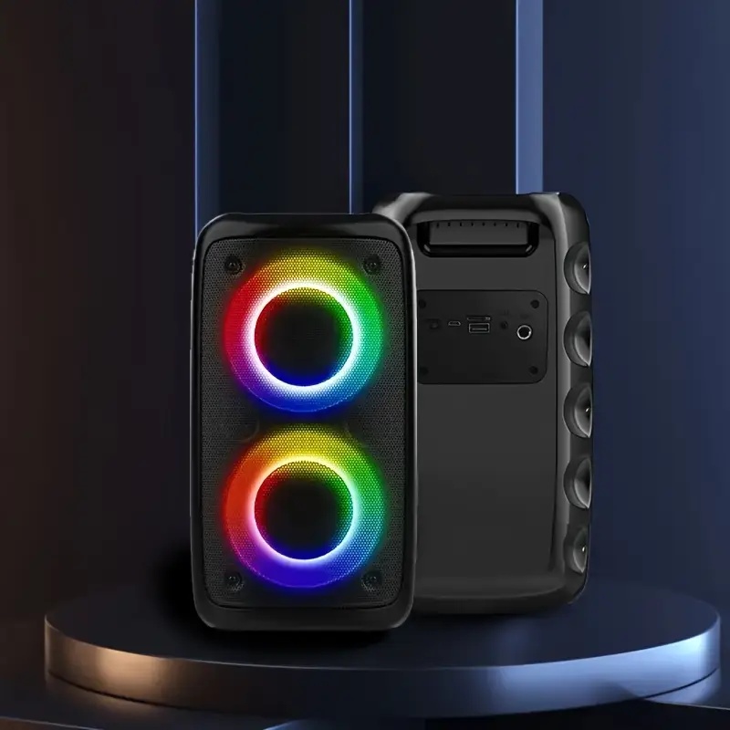 iKid Wireless Speaker With Subwoofer Large Boombox Speaker Stereo Speaker Subwoofer Outdoor Wireless Speaker Party Disco Light Tws Tf Aux