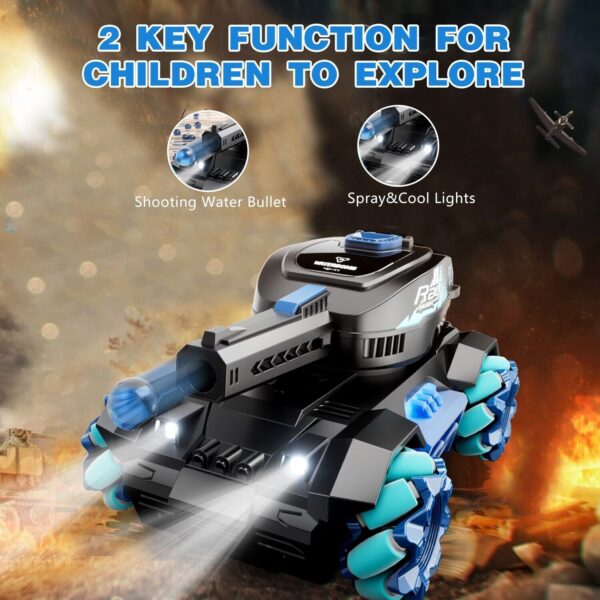 iKid De 4Drc Y1 Rc Tank Shooting Gesture Sensing Rc Stunt Car With Light Music - Image 4