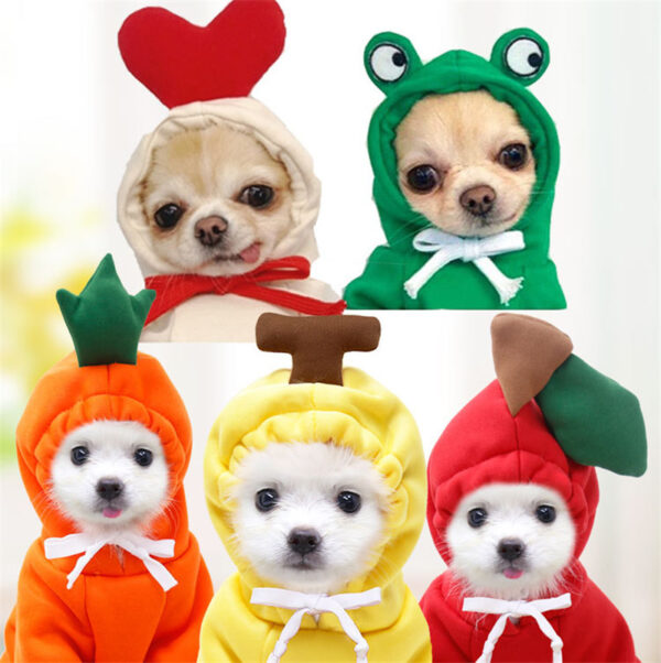 iKid Cute Fruit Dog Clothes For Small Dogs Hoodies Winter Warm Fleece Pet Clothing Puppy Cat Costume Coat For French Chihuahua Outfit - Image 3