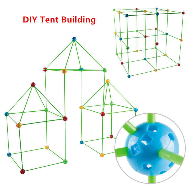 iKid 265Pcs Diy Build Your Own Den Set Children Present Tent Kids Funny Boy Girl Toys