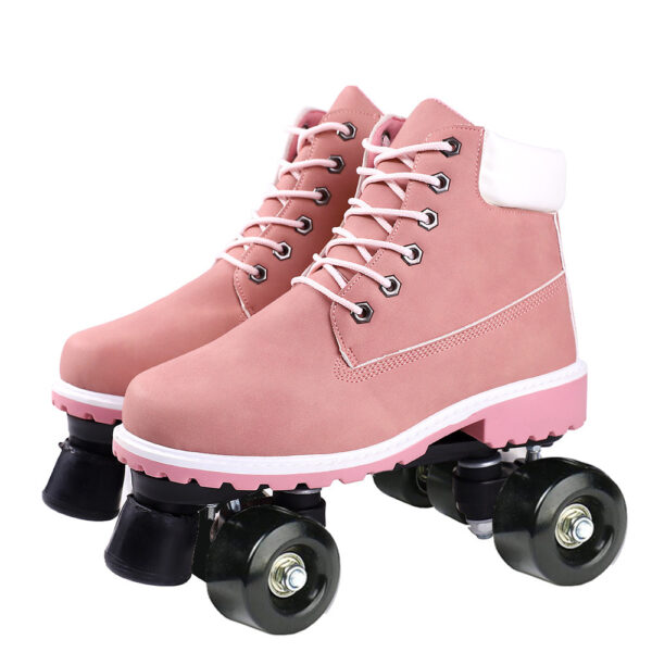 iKid Double Row Skates Double Row Pulleys Four-Roller Skates Roller Skating Flashing Wheels - Image 3
