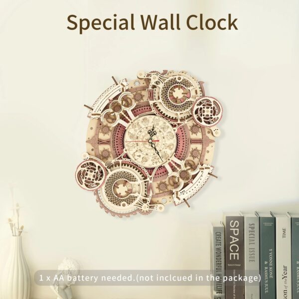 iKid Robotime Rokr Zodiac Wall Clock 3D Wooden Puzzle Model Assembly Toys Gifts For Children Kids Teens Lc601 Support Dropshipping - Image 3