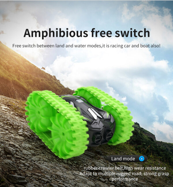 iKid Remote Controlled High-Speed Car Four-Wheel Drive Off-Road Vehicle Stunt High-Speed Flipping Car 2-In-1 Toy - Image 5