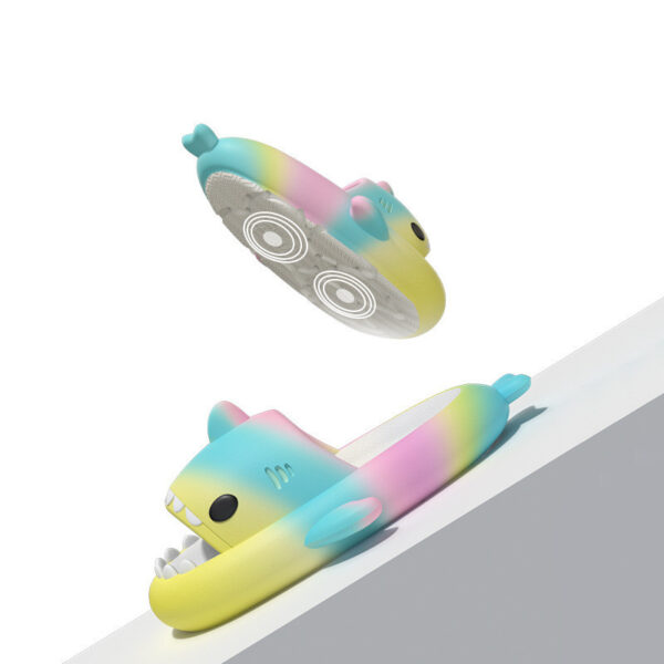 iKid Gradient Rainbow Shark Slippers Women'S Summer Indoor - Image 2