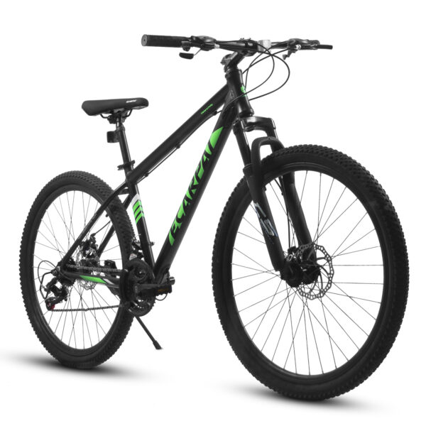 iKid A27366 27 Inch Mountain Bike 21 Speed Suspension Fork Aluminum Frame Disc Brake Mountain Biking For Both Men And Women.