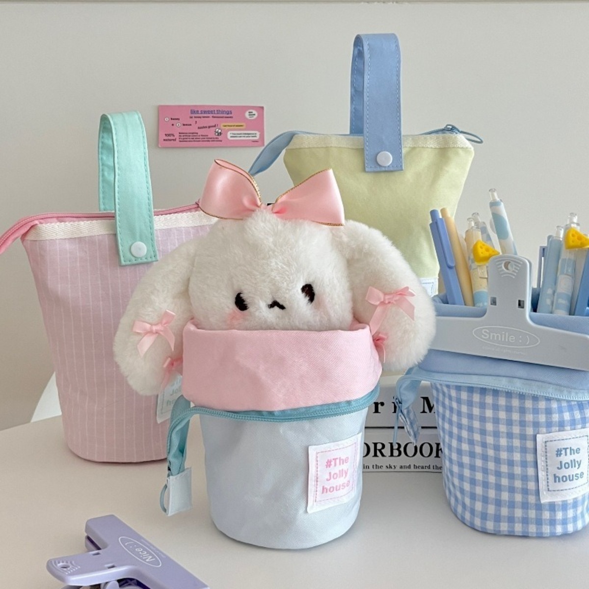 iKid Foldable Standing Pencil Pen Case With Compartments Large Capacity Pencil Pouch Bag School Aesthetic Supplies For Girls Boys Adults