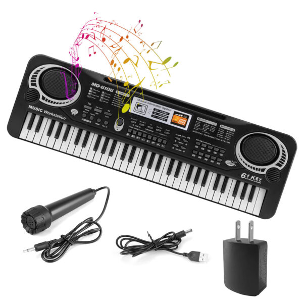 iKid 61 Keys Digital Music Electronic Keyboard Electric Piano Musical Instrument Kids Learning Keyboard With Microphone For Beginners Kids Girls Boys Adults - Image 10