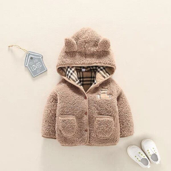iKid Lamb Cashmere Thickened Coat Girl'S Cotton-Padded Jacket - Image 4