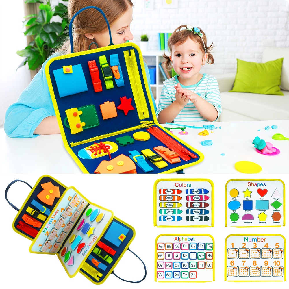 iKid New Busy Book Children’S Busy Board Dressing And Buttoning Learning Baby Early Education Preschool Sensory Learning Toy