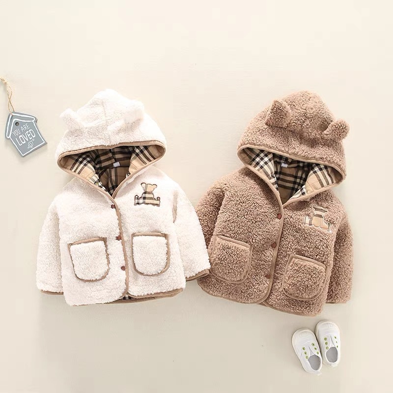 iKid Lamb Cashmere Thickened Coat Girl’S Cotton-Padded Jacket