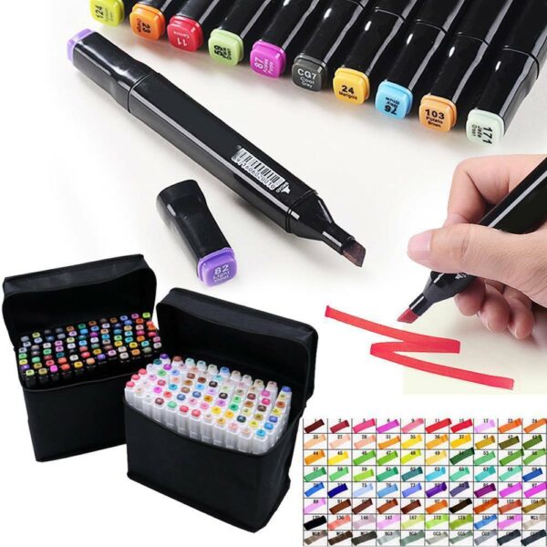 iKid 80 Farbe Acrylstifte Marker Set Permanent Pen Diy Graffiti Sketch Dual Pen - Image 2