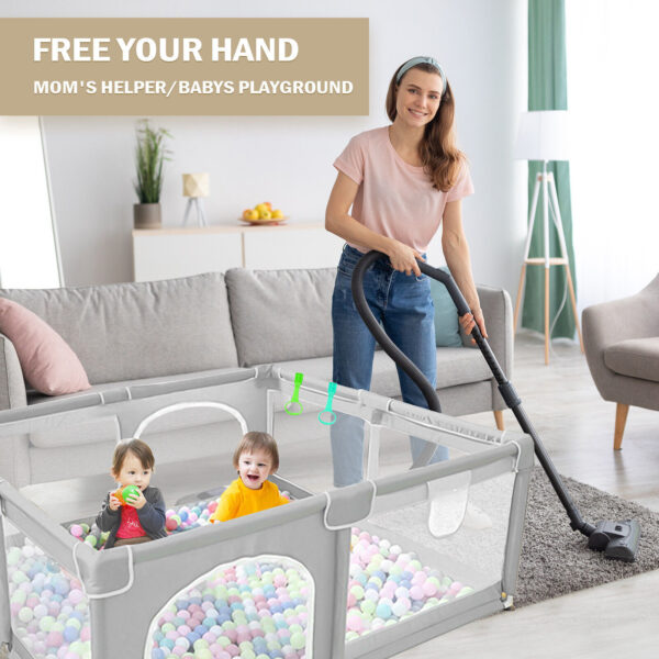 iKid Baby Playpen With Mat Activity Centre Indoor Outdoor Baby Fence Toddlers Babies - Image 3