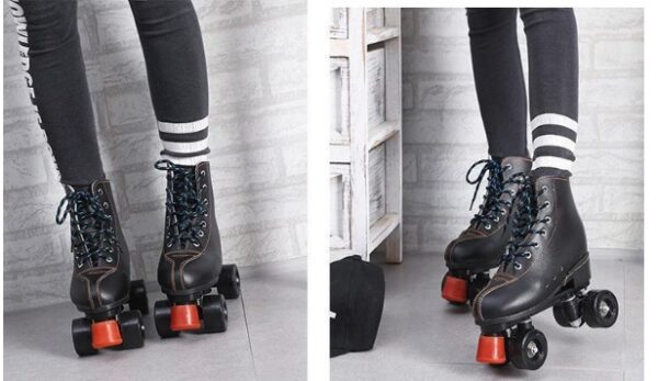 iKid Double Row Roller Brush Street Shoe Cover Roller Skates Double Row Roller Skates - Image 2