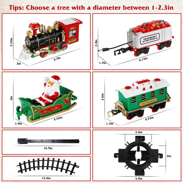 iKid Electric Train Set Kid Toy Xmas Steam Train Kit Tree Surround Track Battery Operated With Sound Light Santa Claus Christmas Gift - Image 6