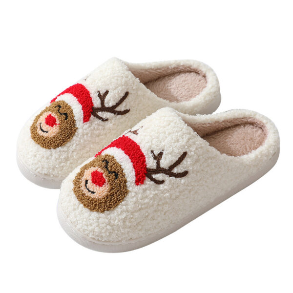 iKid Christmas Home Slippers Cute Cartoon Santa Claus Cotton Slippers For Women And Men Couples Winter Warm Furry Shoes - Image 10