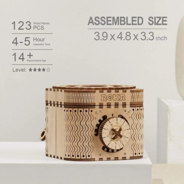 iKid Robotime Rokr 123Pcs Treasure Box Creative 3D Wooden Puzzle Game Assembly Toys Chris Gift For Children Adults Teens Dropshipping - Image 2