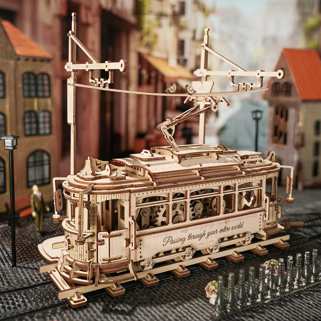 iKid Rokr Classic City Tram 3D Wooden Puzzle Lk801 Building Toys Jigsaw For Xmas Gift
